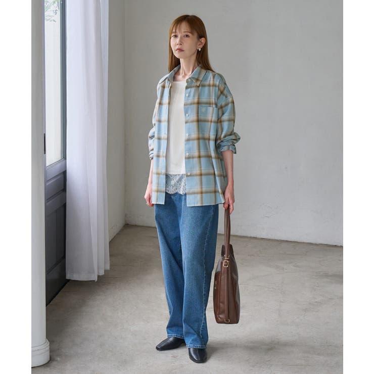 【WEB限定カラー】ロゴ刺繍チェックネルシャツ/2WAY | ROPE' PICNIC | 詳細画像24 