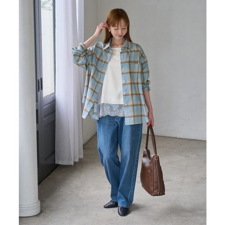 【WEB限定カラー】ロゴ刺繍チェックネルシャツ/2WAY | ROPE' PICNIC | 詳細画像25 
