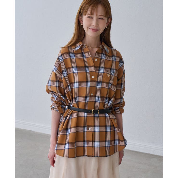 【WEB限定カラー】ロゴ刺繍チェックネルシャツ/2WAY | ROPE' PICNIC | 詳細画像28 