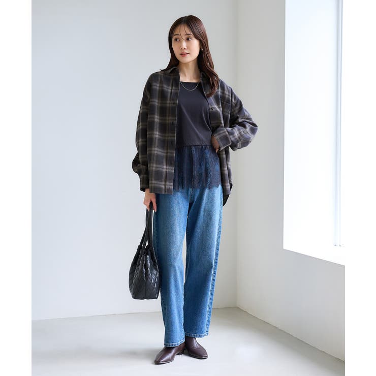 【WEB限定カラー】ロゴ刺繍チェックネルシャツ/2WAY | ROPE' PICNIC | 詳細画像3 