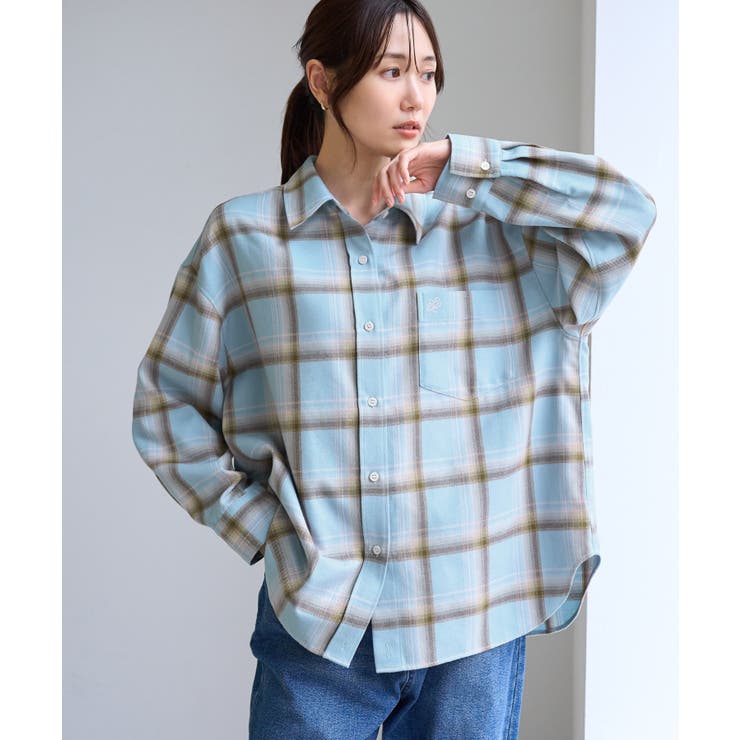 【WEB限定カラー】ロゴ刺繍チェックネルシャツ/2WAY | ROPE' PICNIC | 詳細画像6 