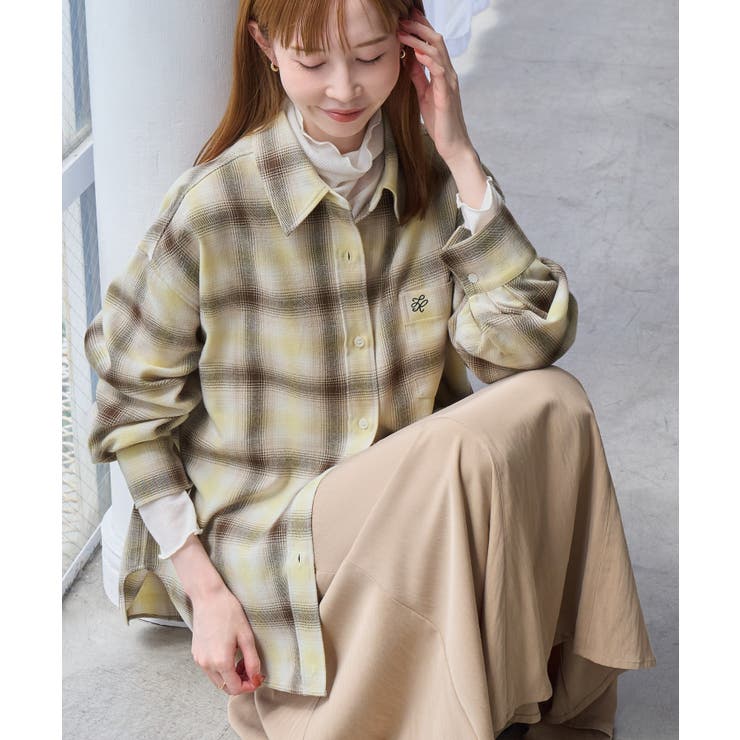 オフホワイト(15) | 【WEB限定カラー】ロゴ刺繍チェックネルシャツ/2WAY | ROPE' PICNIC
