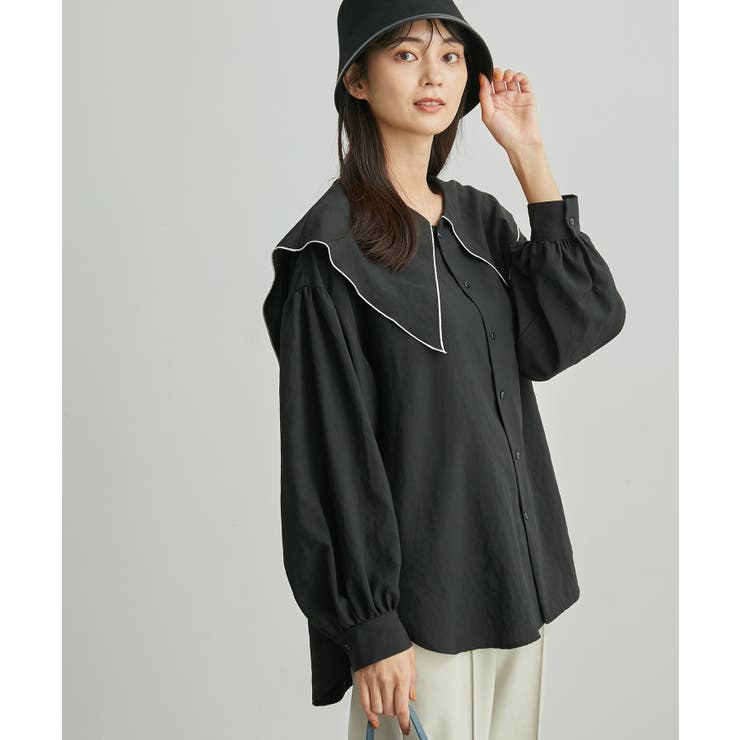 ブラック(01) | 【一部店舗限定】ビックカラー配色ブラウス | ROPE' PICNIC