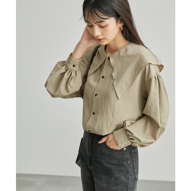 カーキ(36) | 【一部店舗限定】ビックカラー配色ブラウス | ROPE' PICNIC