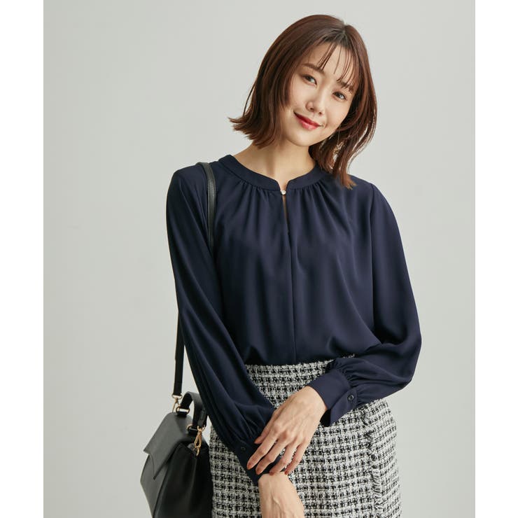 ネイビー(40) | 【WEB限定】2WAY/ビジューホックブラウス | ROPE' PICNIC
