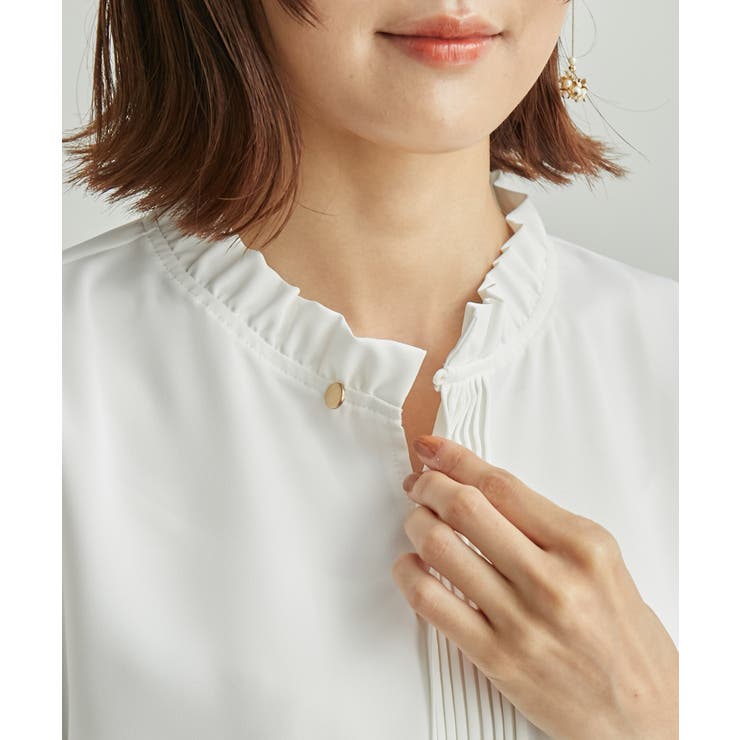 【WEB限定】フロントピンタック使いフリルカラーブラウス | ROPE' PICNIC | 詳細画像6 