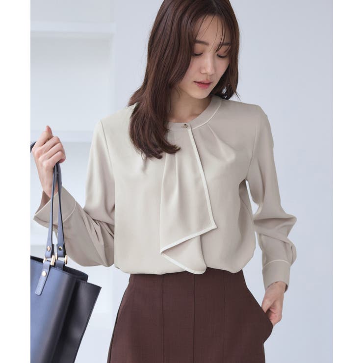 ベージュ(27) | 【WEB限定】配色ボウタイ風ブラウス | ROPE' PICNIC