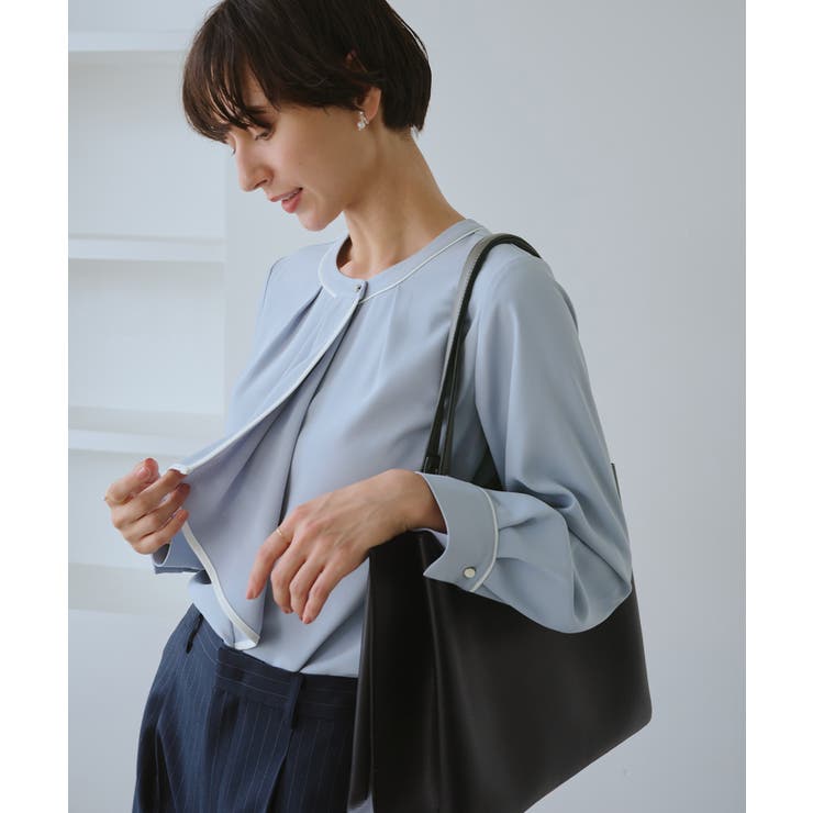 サックス(48) | 【WEB限定】配色ボウタイ風ブラウス | ROPE' PICNIC