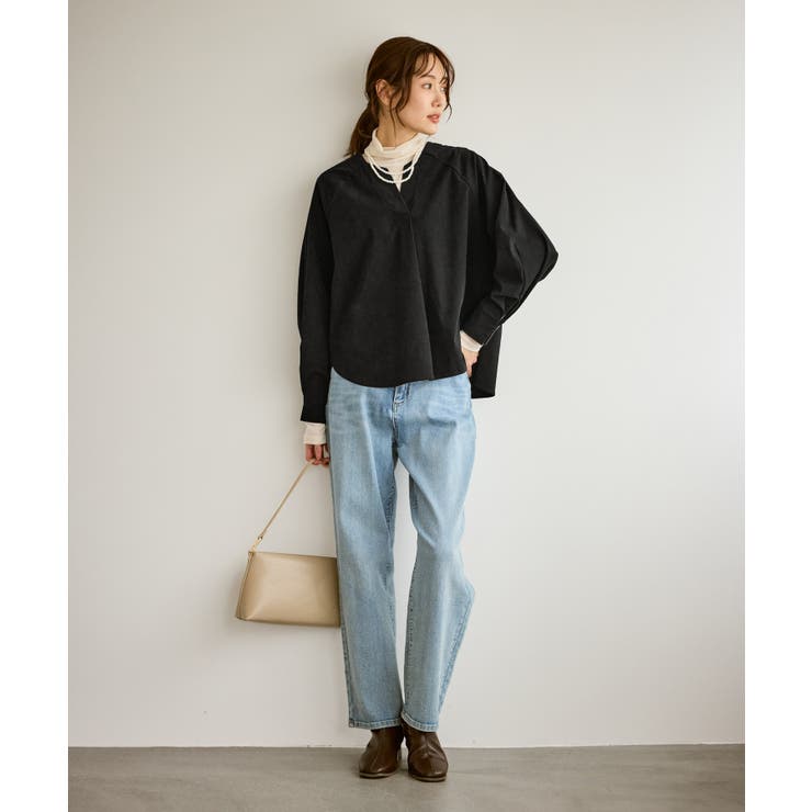 【emur/エミュール】ストレッチ起毛あわせネックブラウス | ROPE' PICNIC | 詳細画像2 