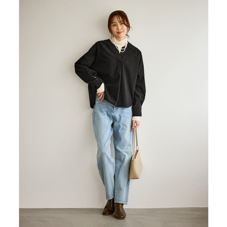 【emur/エミュール】ストレッチ起毛あわせネックブラウス | ROPE' PICNIC | 詳細画像4 