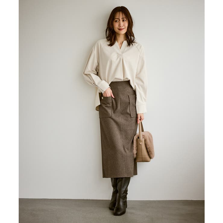 【emur/エミュール】ストレッチ起毛あわせネックブラウス | ROPE' PICNIC | 詳細画像9 