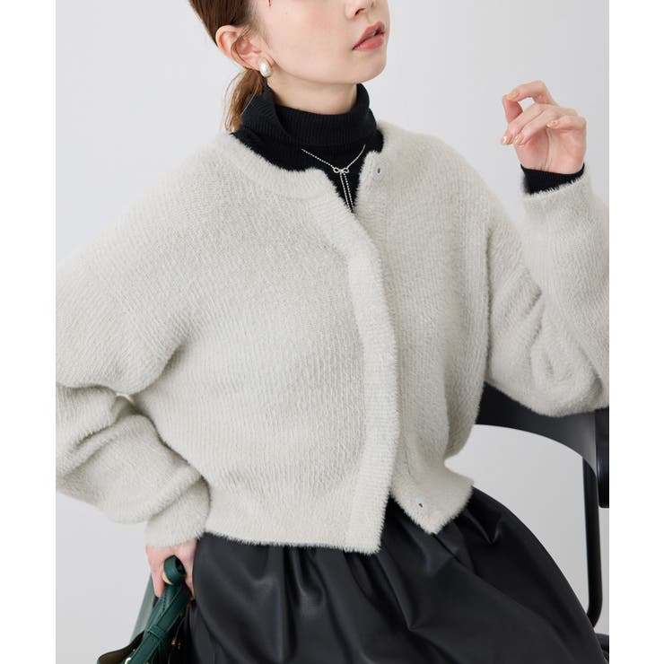 fluffy knitフラッフィーニット ふわふわMIXフェザーニットカーディガ… | ROPE' PICNIC | 詳細画像1 