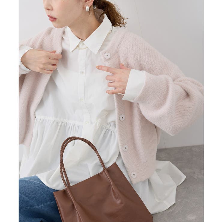 ピンク系(65) | fluffy knitフラッフィーニット ふわふわMIXフェザーニットカーディガ… | ROPE' PICNIC