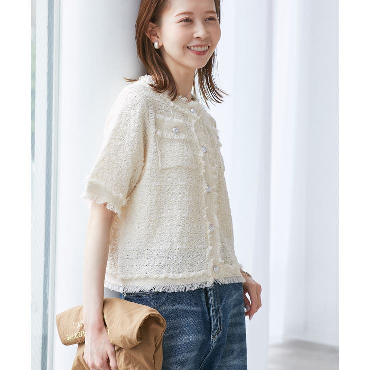 【サマー・ツイード】ハーフスリーブカーディガン | ROPE' PICNIC | 詳細画像19 