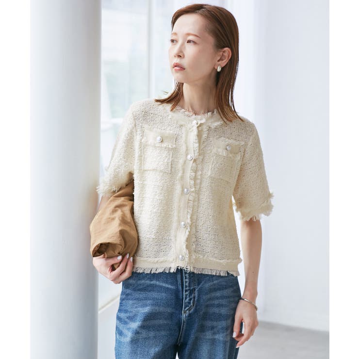 【サマー・ツイード】ハーフスリーブカーディガン | ROPE' PICNIC | 詳細画像21 