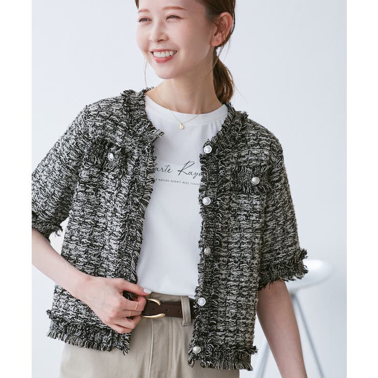 【サマー・ツイード】ハーフスリーブカーディガン | ROPE' PICNIC | 詳細画像8 