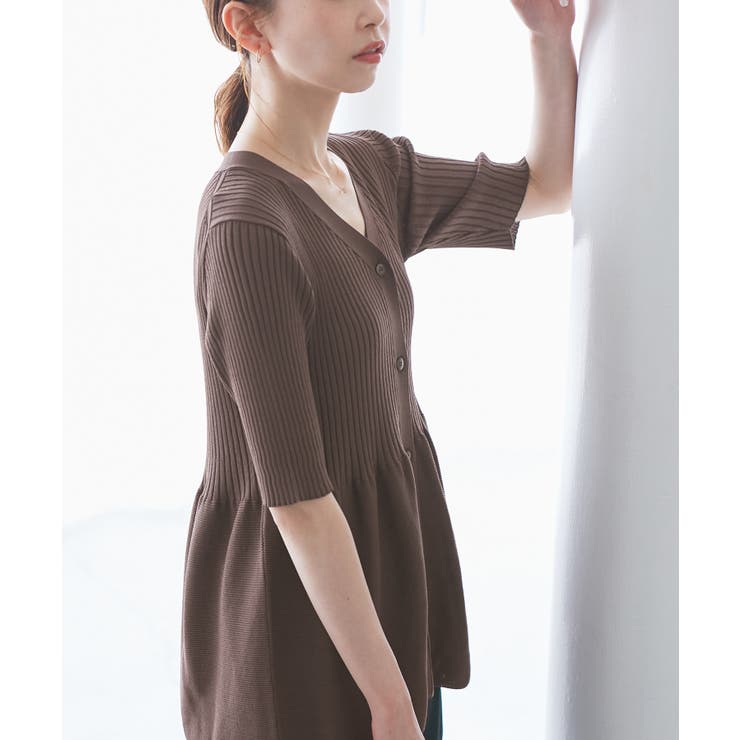 ブラウン系(22) | 5分袖ペプラムカーディガン | ROPE' PICNIC