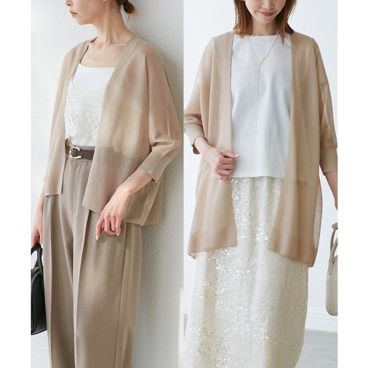 ベージュ(27) | 【新色追加】LEVITAシアーニットリラックスカーディガン | ROPE' PICNIC