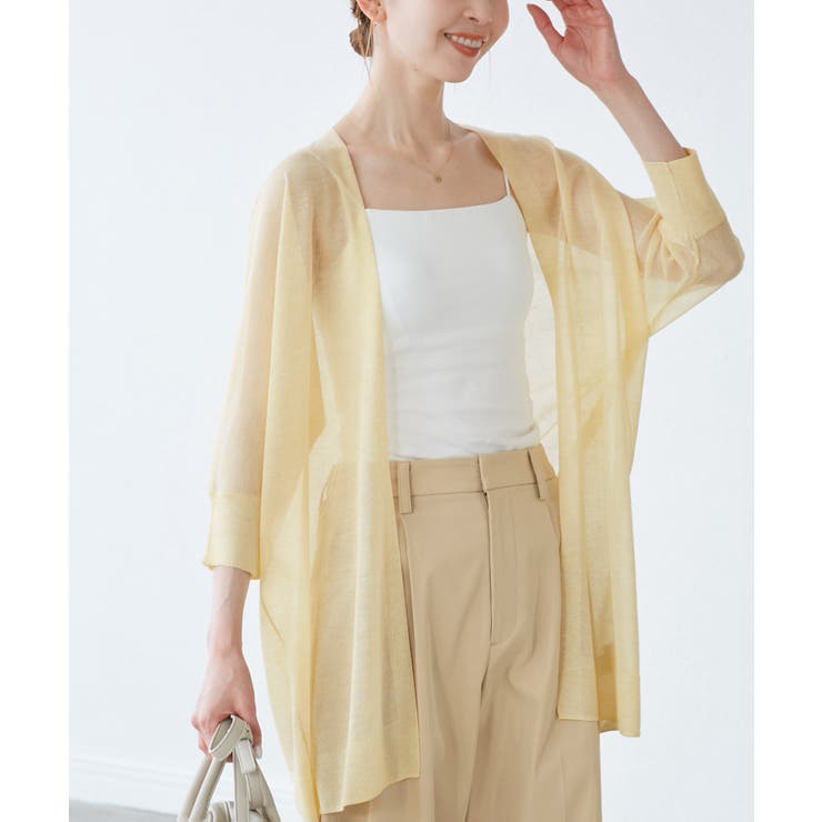 イエロー(80) | 【新色追加】LEVITAシアーニットリラックスカーディガン | ROPE' PICNIC