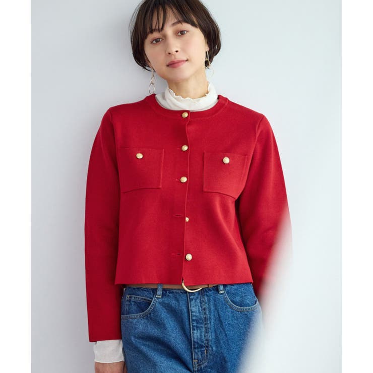 レッド(60) | ミラノリブ金ボタンニットカーディガン | ROPE' PICNIC