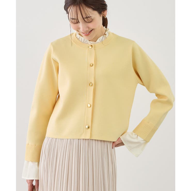 クリーム(83) | 襟フリルドッキングカーディガン | ROPE' PICNIC