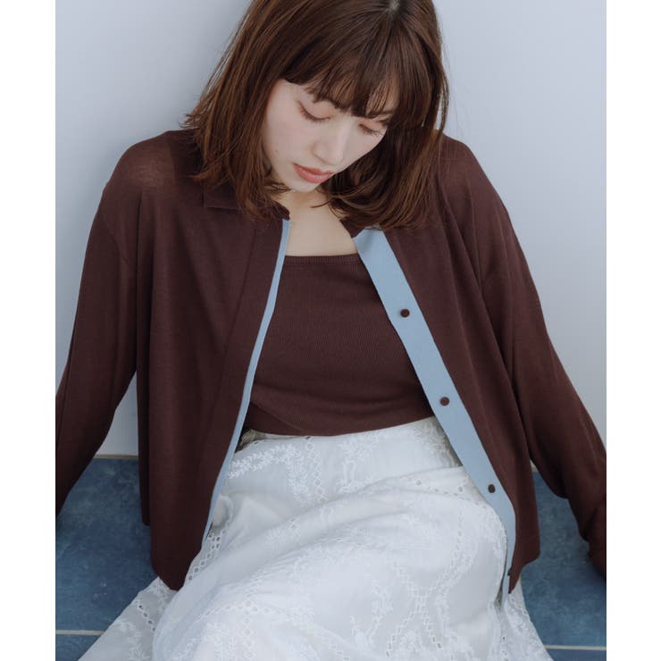 【2点セット】配色デザインカーディガン&インナーアンサンブル/イージーケア | ROPE' PICNIC | 詳細画像2 