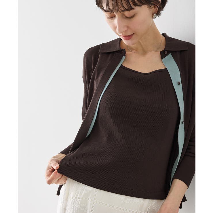 【2点セット】配色デザインカーディガン&インナーアンサンブル/イージーケア | ROPE' PICNIC | 詳細画像21 