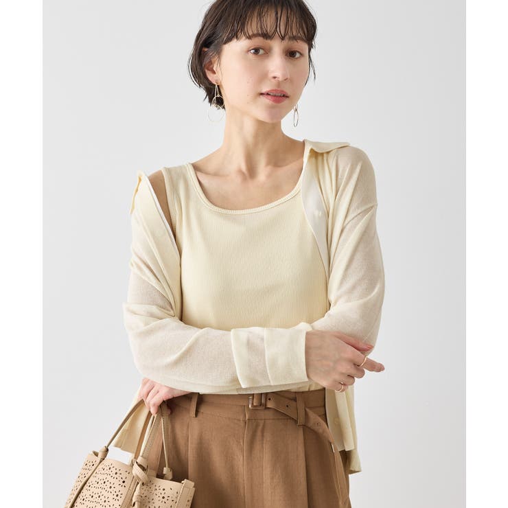 【2点セット】配色デザインカーディガン&インナーアンサンブル/イージーケア | ROPE' PICNIC | 詳細画像7 