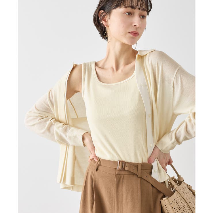 【2点セット】配色デザインカーディガン&インナーアンサンブル/イージーケア | ROPE' PICNIC | 詳細画像8 