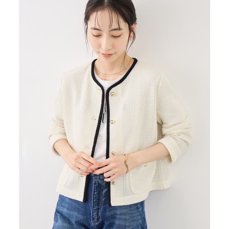 透かし編み金釦カットカーディガン | ROPE' PICNIC | 詳細画像15 