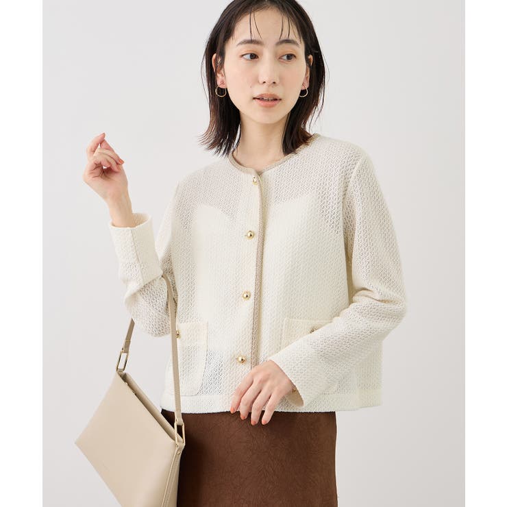 透かし編み金釦カットカーディガン | ROPE' PICNIC | 詳細画像4 