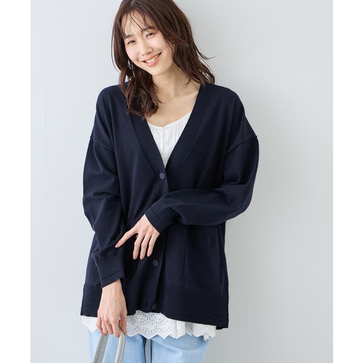 Vネックミドル丈フォルムカーディガン | ROPE' PICNIC | 詳細画像10 