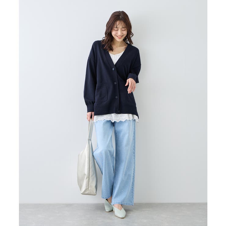 Vネックミドル丈フォルムカーディガン | ROPE' PICNIC | 詳細画像8 