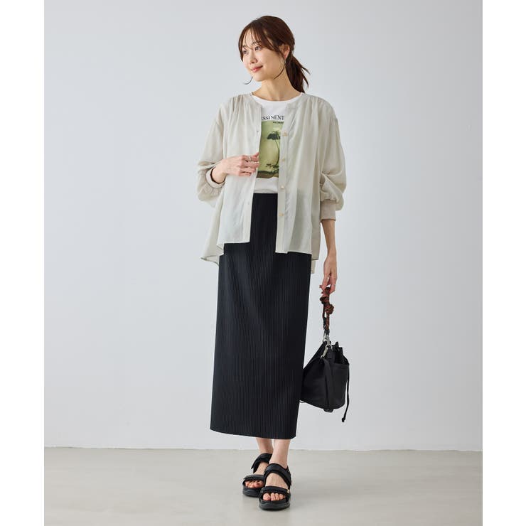 布帛シアーカーディガンブラウス | ROPE' PICNIC | 詳細画像10 