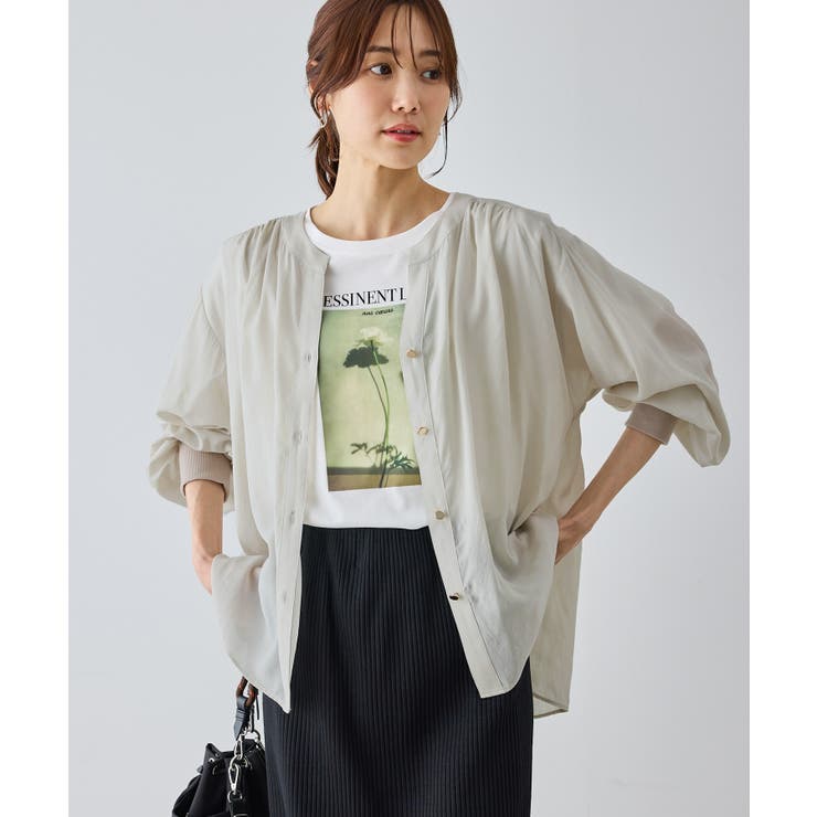 布帛シアーカーディガンブラウス | ROPE' PICNIC | 詳細画像11 