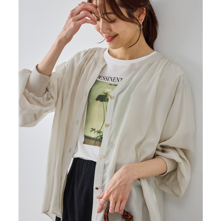 布帛シアーカーディガンブラウス | ROPE' PICNIC | 詳細画像14 