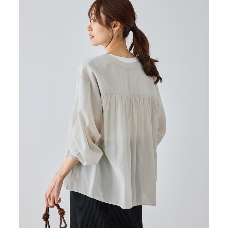 布帛シアーカーディガンブラウス | ROPE' PICNIC | 詳細画像15 