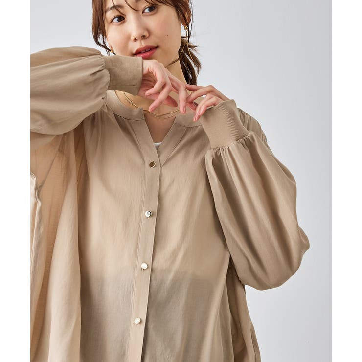 布帛シアーカーディガンブラウス | ROPE' PICNIC | 詳細画像23 