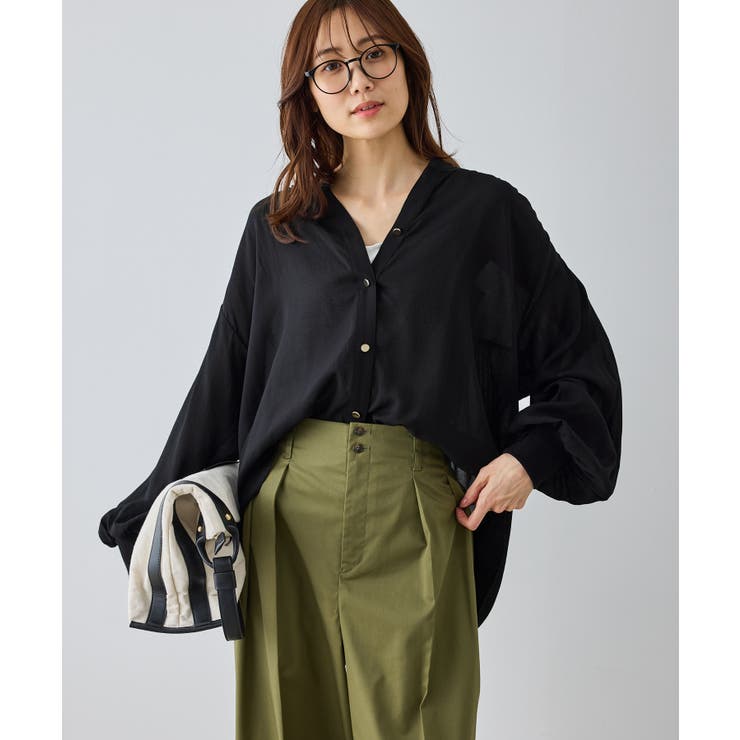 布帛シアーカーディガンブラウス | ROPE' PICNIC | 詳細画像4 