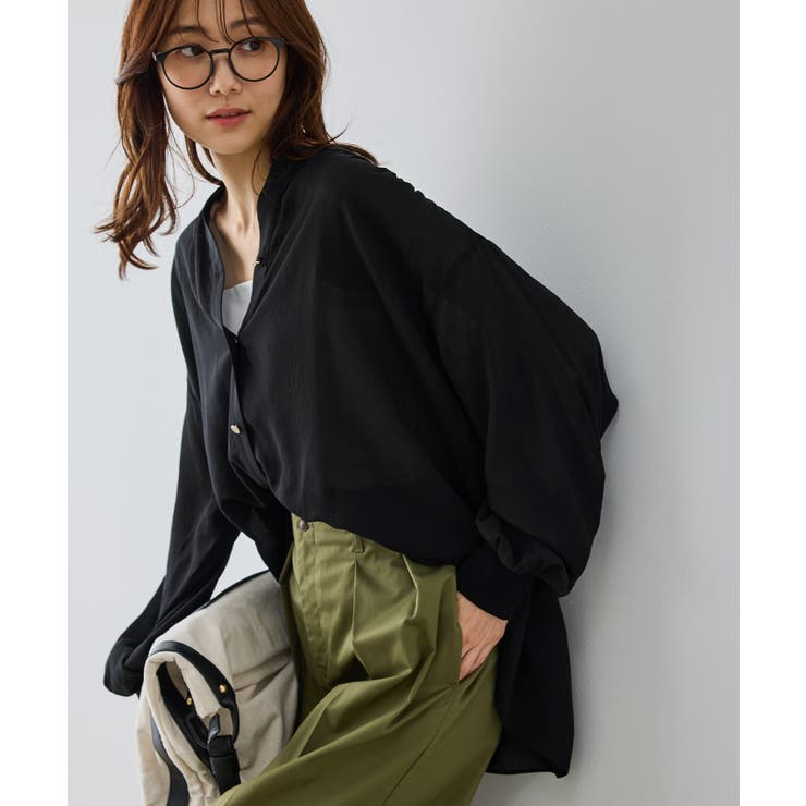 布帛シアーカーディガンブラウス | ROPE' PICNIC | 詳細画像8 