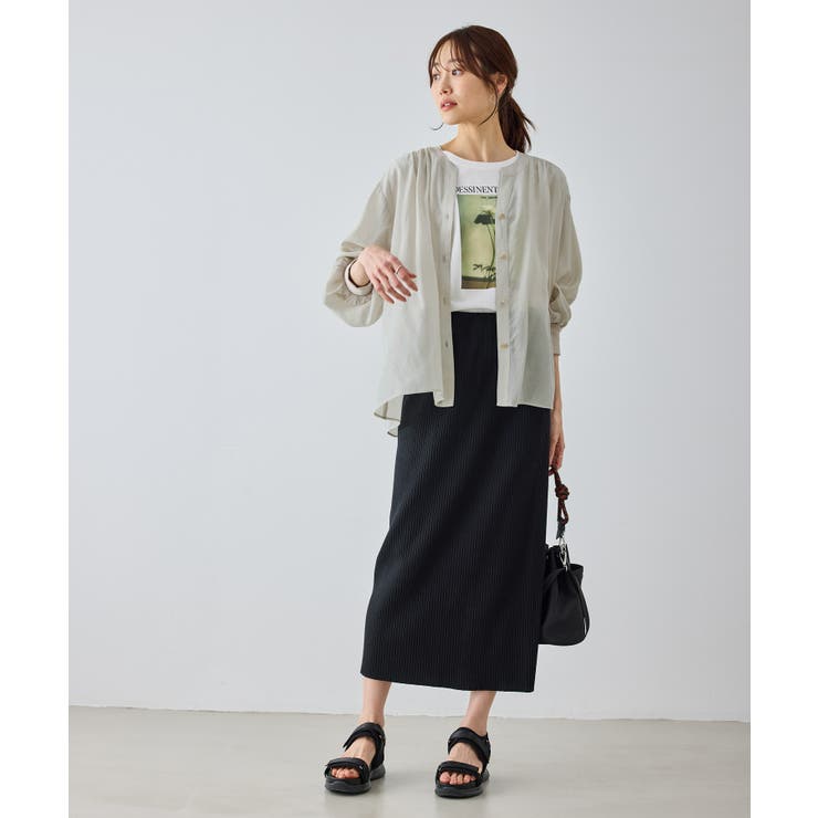 布帛シアーカーディガンブラウス | ROPE' PICNIC | 詳細画像9 