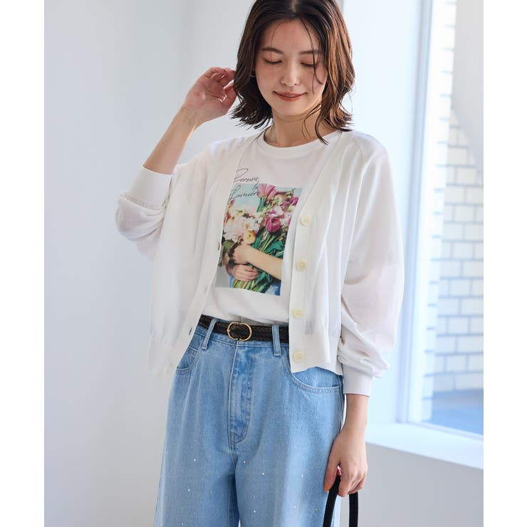 シャーベットニット ショート丈Vネックカーディガン/UVケア・接触冷感 | ROPE' PICNIC | 詳細画像9 
