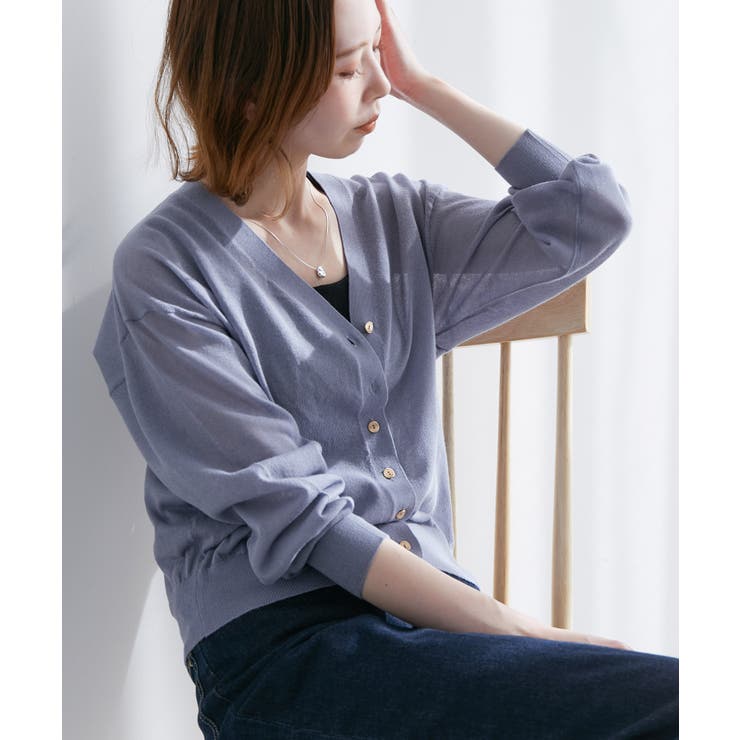 WEB限定】Vネックシアーカーディガン[品番：RPCW0027836]｜ROPE