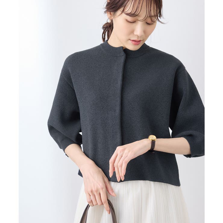 【emur/エミュール】モールヤーン畦ニット5分袖カーディガン | ROPE' PICNIC | 詳細画像11 