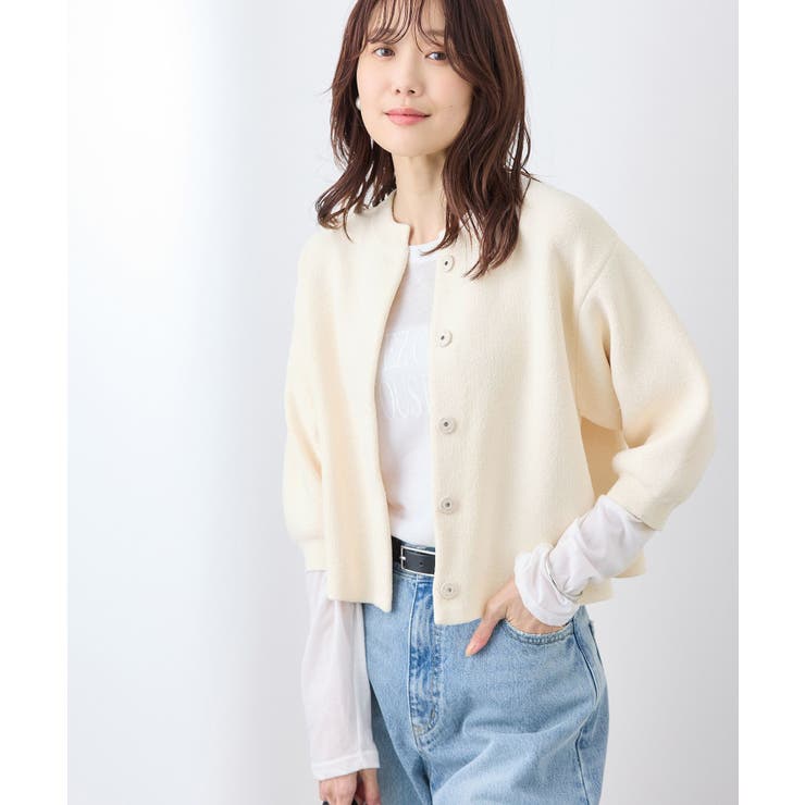 【emur/エミュール】モールヤーン畦ニット5分袖カーディガン | ROPE' PICNIC | 詳細画像16 