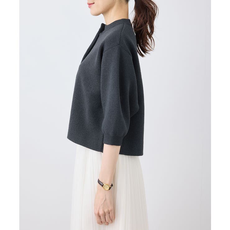 【emur/エミュール】モールヤーン畦ニット5分袖カーディガン | ROPE' PICNIC | 詳細画像25 