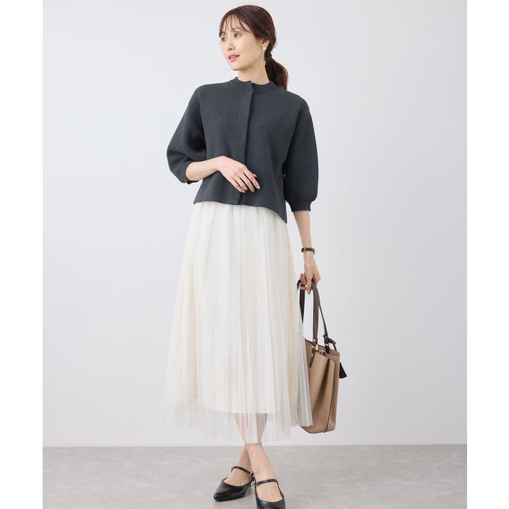 【emur/エミュール】モールヤーン畦ニット5分袖カーディガン | ROPE' PICNIC | 詳細画像7 