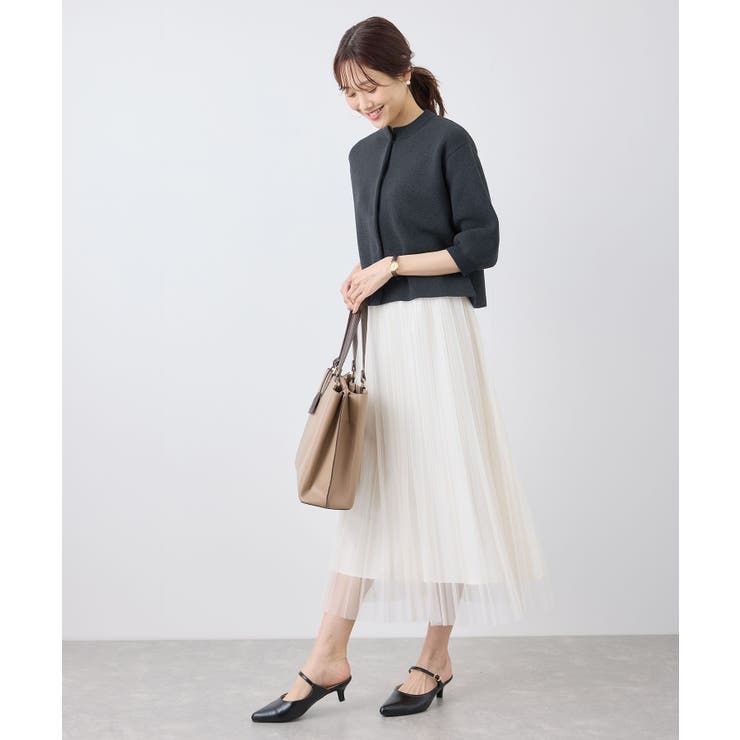 【emur/エミュール】モールヤーン畦ニット5分袖カーディガン | ROPE' PICNIC | 詳細画像9 