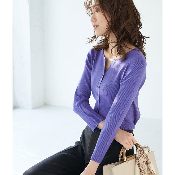 スリットネックリブカーディガン 品番 Rpcw Rope Picnic ロペピクニック のレディースファッション 通販 Shoplist ショップリスト