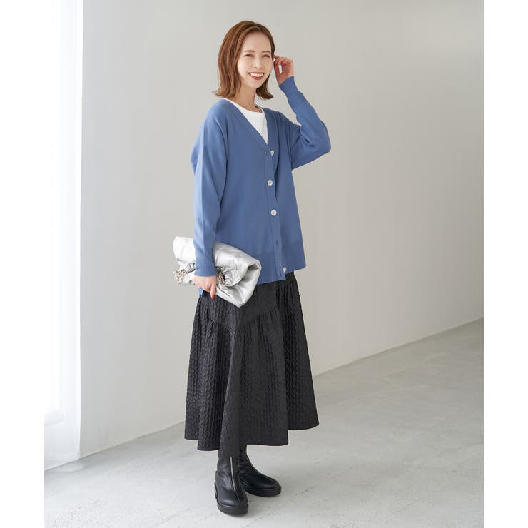 【WEB限定カラー:モカ,ブルー】アンチピリングVあきニットカーディガン | ROPE' PICNIC | 詳細画像13 